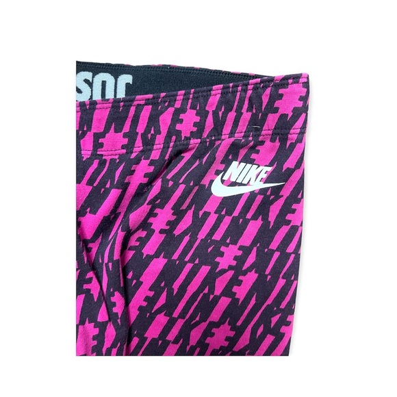 Nike Pants - NIKE Leg-A-See All Over Print LEGGINGS - Size Medium - Pink Black Logo